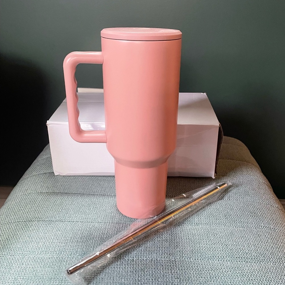 Pink Insulated Tumbler with Handle